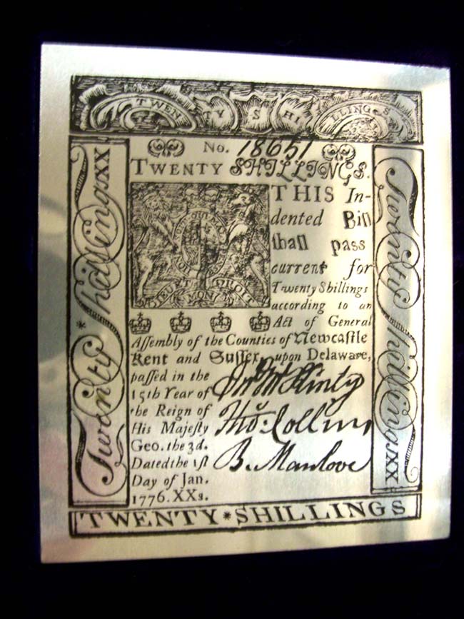 Complete Thirteen Colony Set of Colonial Currency in Sterling Silver issued for the Bicentennial by the Franklin Mint in 1976 in gem condition. — image 3